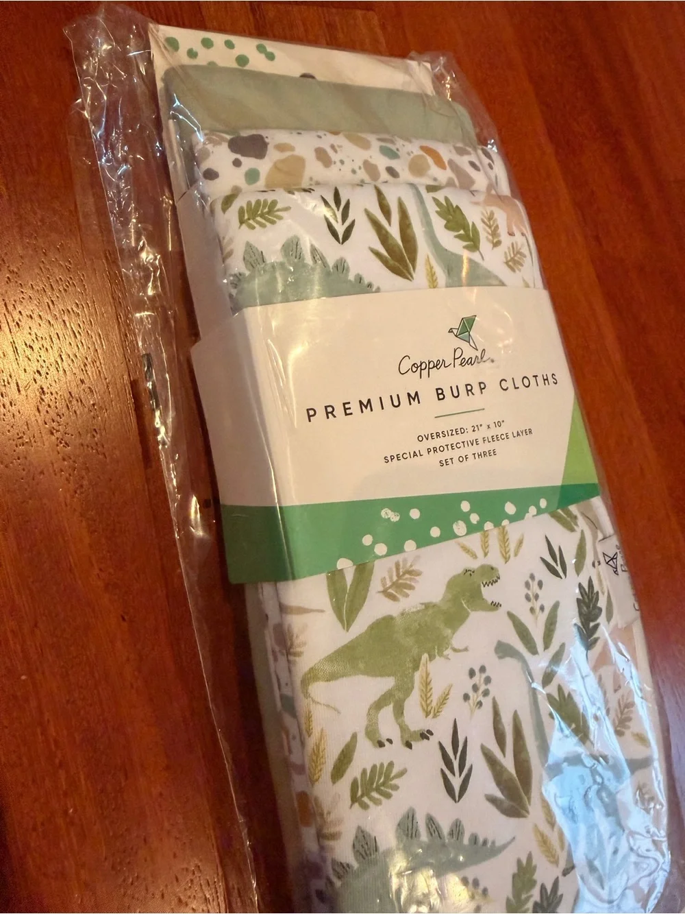 NWT Copper Pearl Premium Baby Burp Cloths 3-Pack Large Cotton Burp Cloth - Rex